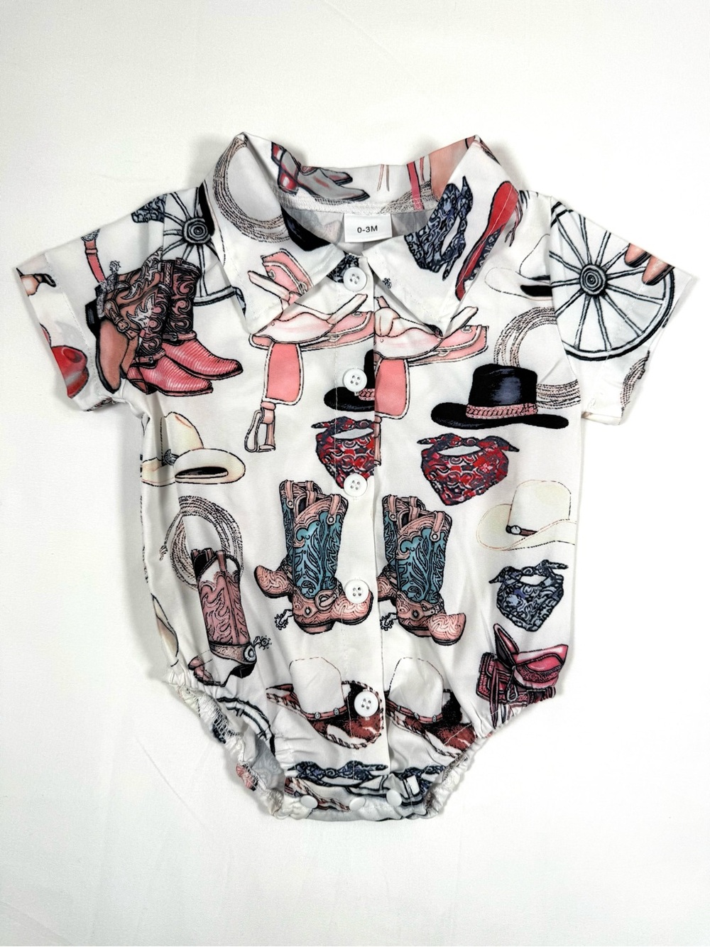 Western Baby Clothes Cowboy Cowgirl Rodeo Bubble Romper 0-3M Boots Hat Country